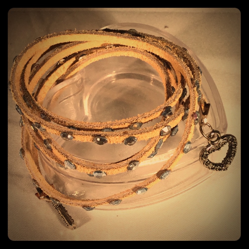 Swarovski Crystal wrap bracelet in tan